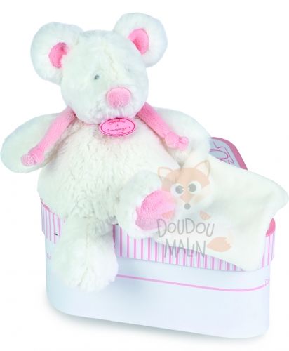  mon tout petit souris blanc rose mouchoir 